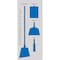 5S Supplies 5S Housekeeping Shadow Board Broom Station Version 13 - Gray Board / Blue Shadows  With Broom HSB-V13-GRAY/BLUE-KIT - alternate 1